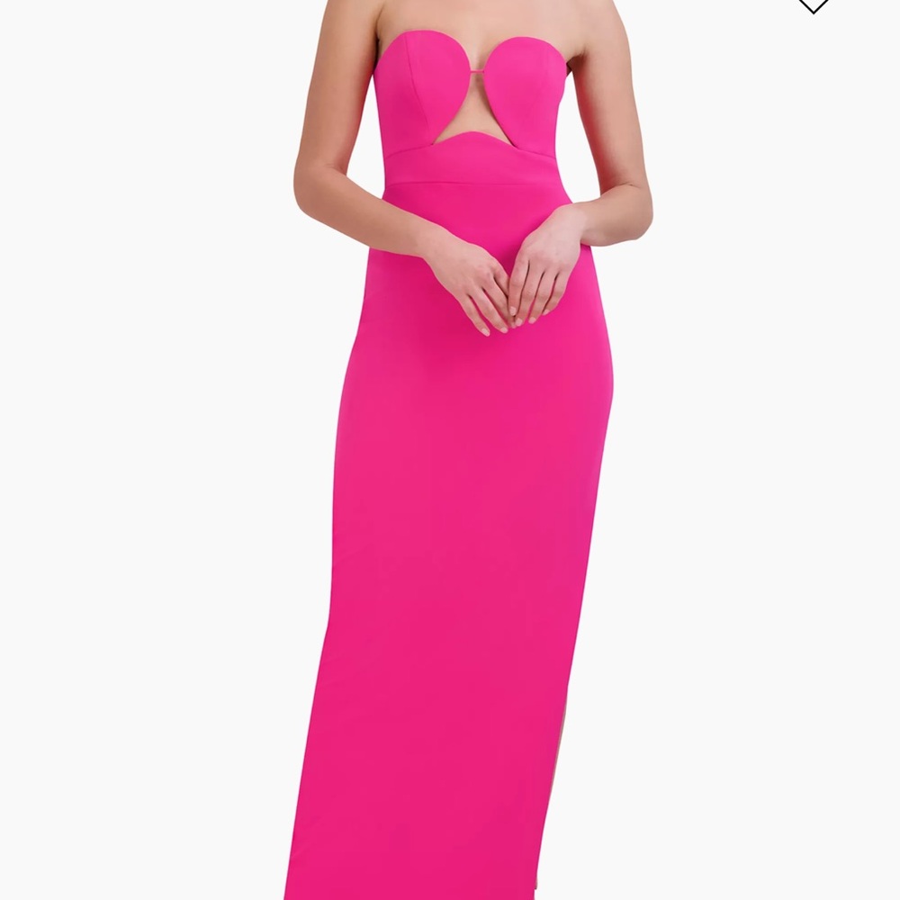 BCBGMAXAZRIA - Hot pink cutout strapless Sheath Gown - worn once size 12